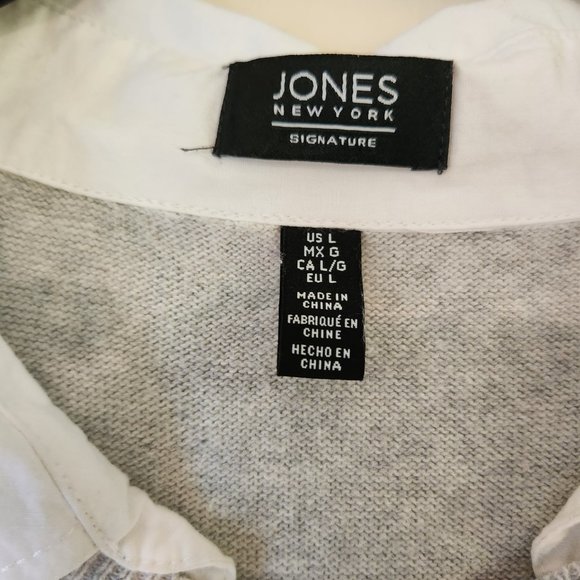 Grey Jones New York Ls Sweater Oxford Collar, Cuff, ShirtTails Large - Picture 8 of 12